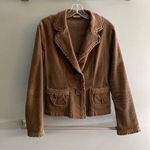 Cute Corduroy Ruffled Blazer Size Lg